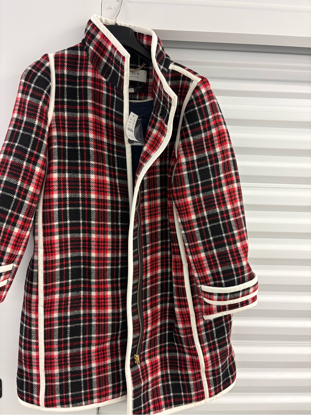 J. Crew Collection Car Coat in Plaid. Size 16. New with tags.